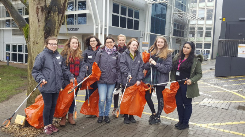Students taking part in OxClean